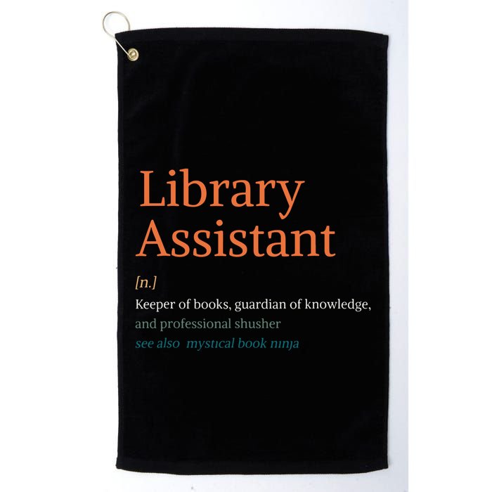 Library Assistant Definition Funny School Librarian Bookish Golf Towel