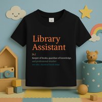 Library Assistant Definition Funny School Librarian Bookish Toddler T-Shirt