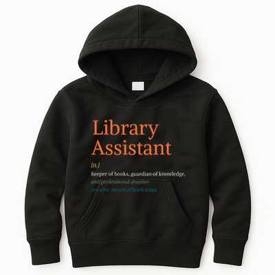 Library Assistant Definition Funny School Librarian Bookish Kids Hoodie