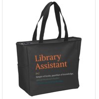 Library Assistant Definition Funny School Librarian Bookish Zip Tote Bag