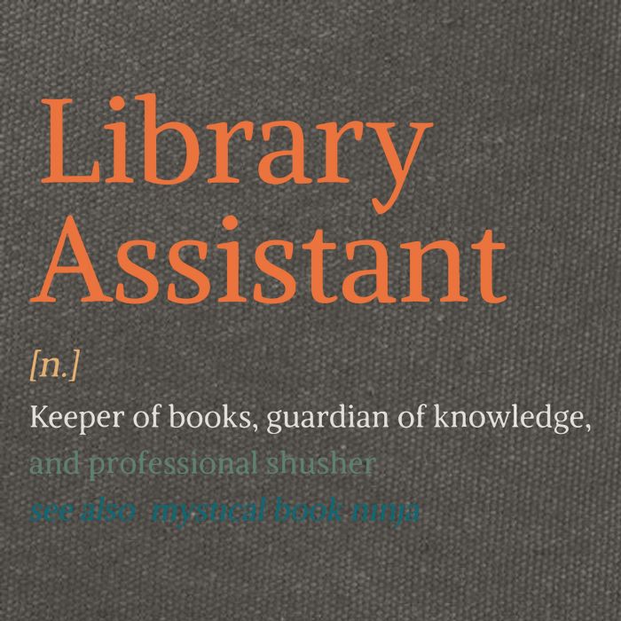 Library Assistant Definition Funny School Librarian Bookish Cotton Canvas Backpack