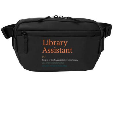 Library Assistant Definition Funny School Librarian Bookish Crossbody Pack