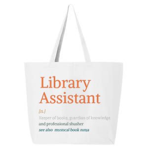 Library Assistant Definition Funny School Librarian Bookish 25L Jumbo Tote