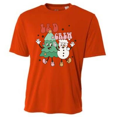 L And D Crew Groovy Retro Christmas L And D Nurse Christmas Tree Cool Gift Cooling Performance Crew T-Shirt