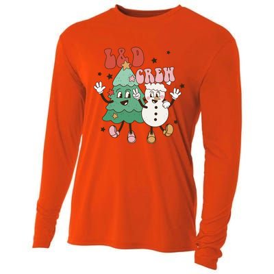 L And D Crew Groovy Retro Christmas L And D Nurse Christmas Tree Cool Gift Cooling Performance Long Sleeve Crew