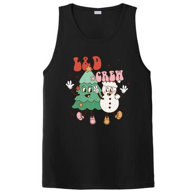 L And D Crew Groovy Retro Christmas L And D Nurse Christmas Tree Cool Gift PosiCharge Competitor Tank