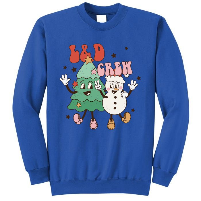 L And D Crew Groovy Retro Christmas L And D Nurse Christmas Tree Cool Gift Sweatshirt