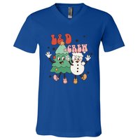 L And D Crew Groovy Retro Christmas L And D Nurse Christmas Tree Cool Gift V-Neck T-Shirt