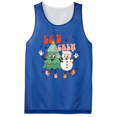 L And D Crew Groovy Retro Christmas L And D Nurse Christmas Tree Cool Gift Mesh Reversible Basketball Jersey Tank