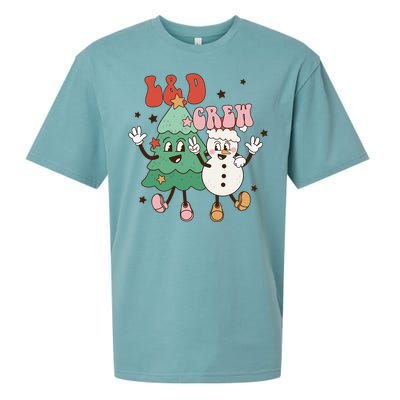 L And D Crew Groovy Retro Christmas L And D Nurse Christmas Tree Cool Gift Sueded Cloud Jersey T-Shirt