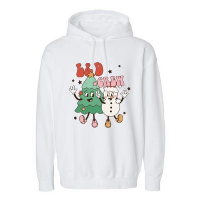 L And D Crew Groovy Retro Christmas L And D Nurse Christmas Tree Cool Gift Garment-Dyed Fleece Hoodie