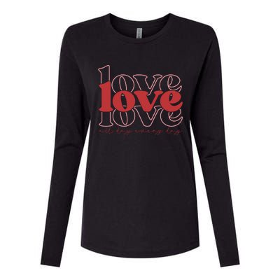 Love All Day Cute Valentines Day Womens Cotton Relaxed Long Sleeve T-Shirt