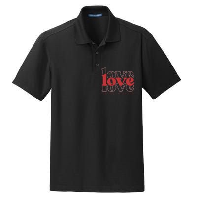 Love All Day Cute Valentines Day Dry Zone Grid Polo