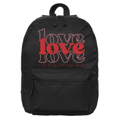 Love All Day Cute Valentines Day 16 in Basic Backpack