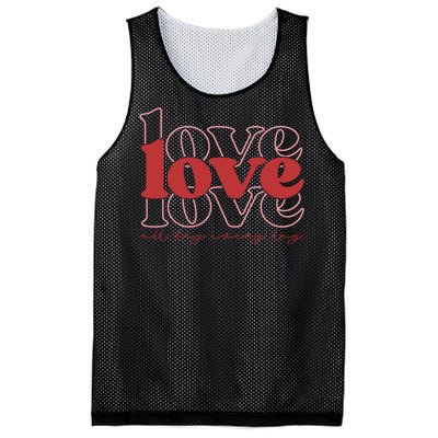 Love All Day Cute Valentines Day Mesh Reversible Basketball Jersey Tank