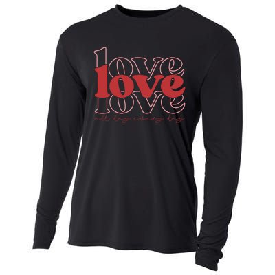 Love All Day Cute Valentines Day Cooling Performance Long Sleeve Crew