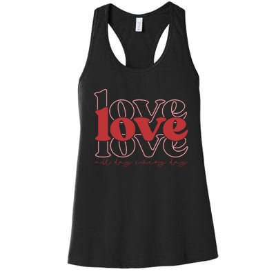 Love All Day Cute Valentines Day Women's Racerback Tank