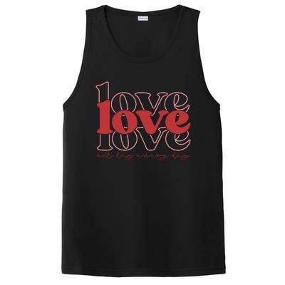 Love All Day Cute Valentines Day PosiCharge Competitor Tank