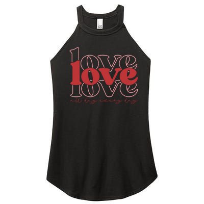 Love All Day Cute Valentines Day Women's Perfect Tri Rocker Tank