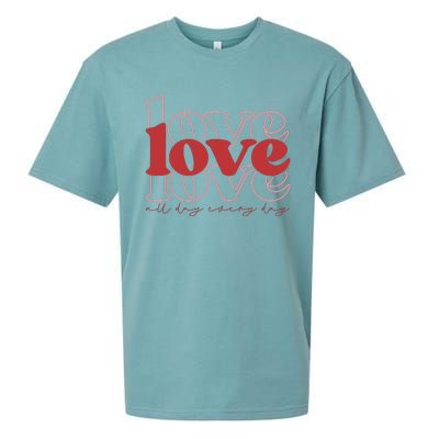 Love All Day Cute Valentines Day Sueded Cloud Jersey T-Shirt