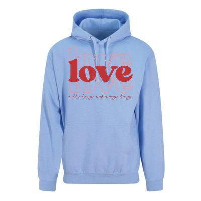 Love All Day Cute Valentines Day Unisex Surf Hoodie