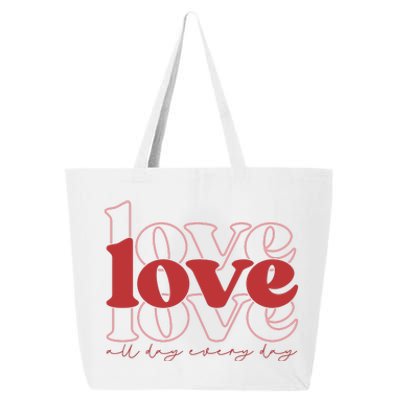 Love All Day Cute Valentines Day 25L Jumbo Tote