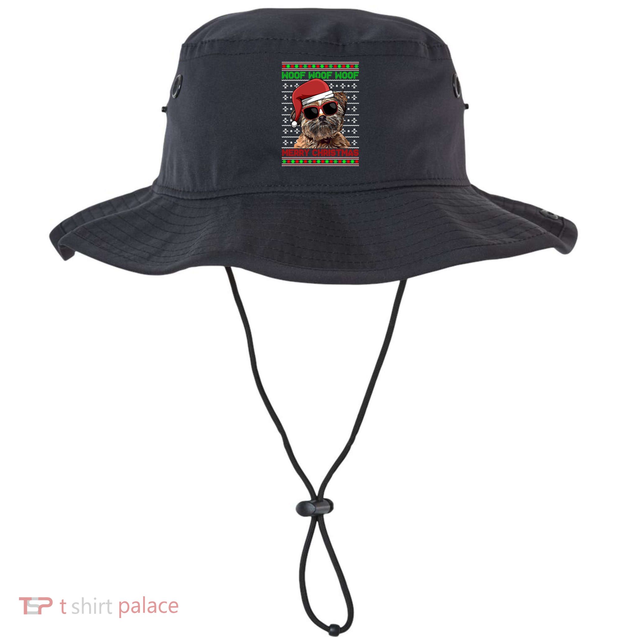 Lhasa Apso Dog Funny Woof Merry Christmas Gift Bucket Hat