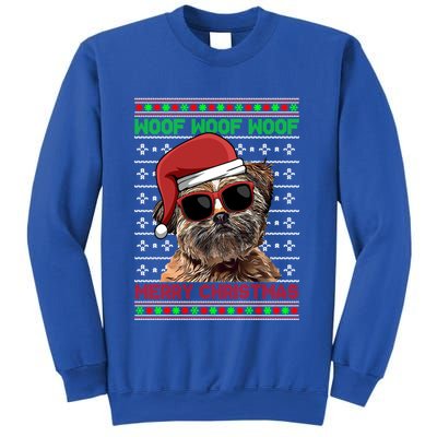 Lhasa Apso Dog Funny Woof Merry Christmas Gift Sweatshirt