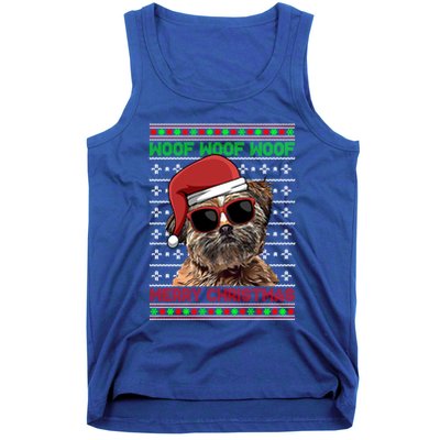 Lhasa Apso Dog Funny Woof Merry Christmas Gift Tank Top