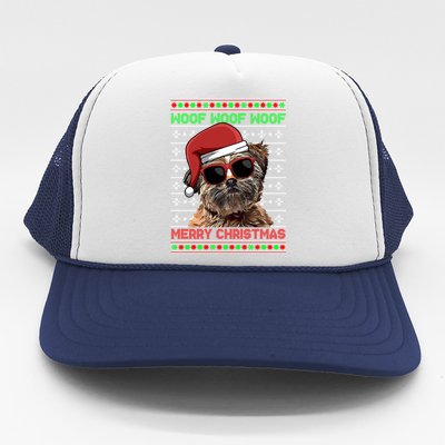 Lhasa Apso Dog Funny Woof Merry Christmas Gift Trucker Hat