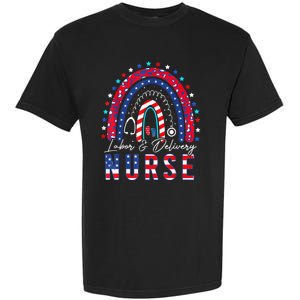 Labor And Delivery Nurse 4th Of July Rainbow Garment-Dyed Heavyweight T-Shirt