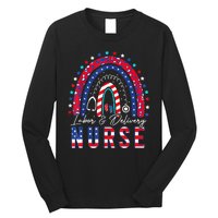 Labor And Delivery Nurse 4th Of July Rainbow Long Sleeve Shirt