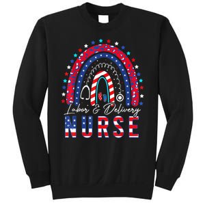 Labor And Delivery Nurse 4th Of July Rainbow Sweatshirt