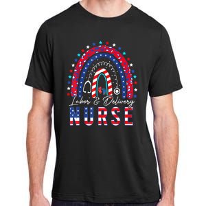 Labor And Delivery Nurse 4th Of July Rainbow Adult ChromaSoft Performance T-Shirt