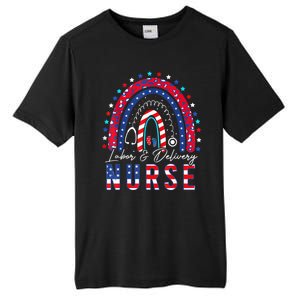 Labor And Delivery Nurse 4th Of July Rainbow Tall Fusion ChromaSoft Performance T-Shirt