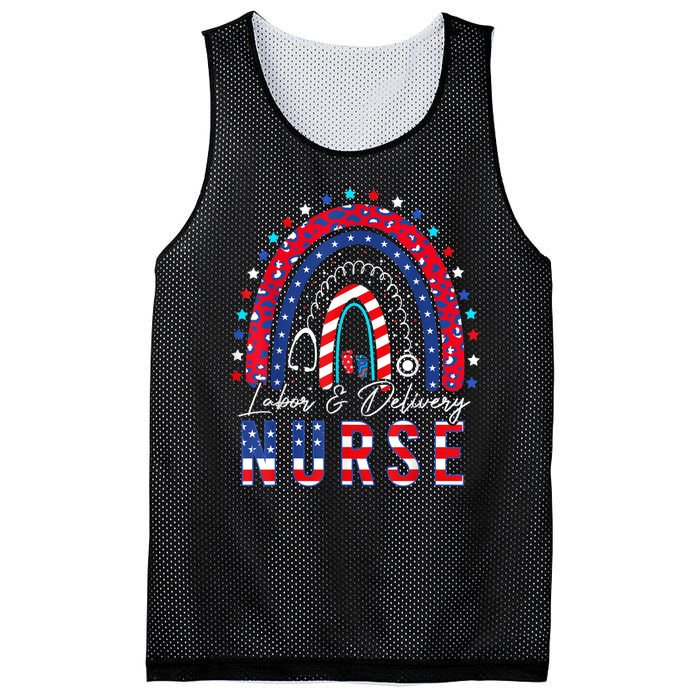 Labor And Delivery Nurse 4th Of July Rainbow Mesh Reversible Basketball Jersey Tank