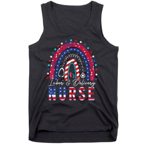 Labor And Delivery Nurse 4th Of July Rainbow Tank Top