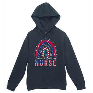 Labor And Delivery Nurse 4th Of July Rainbow Urban Pullover Hoodie