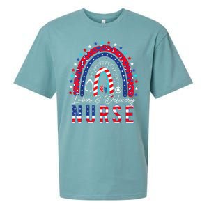 Labor And Delivery Nurse 4th Of July Rainbow Sueded Cloud Jersey T-Shirt