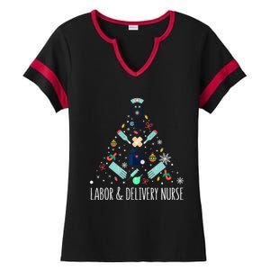 Labor And Delivery Nurse Christmas Rn Christmas Tree Cool Gift Ladies Halftime Notch Neck Tee