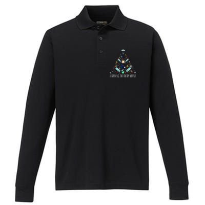 Labor And Delivery Nurse Christmas Rn Christmas Tree Cool Gift Performance Long Sleeve Polo