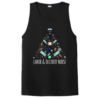 Labor And Delivery Nurse Christmas Rn Christmas Tree Cool Gift PosiCharge Competitor Tank