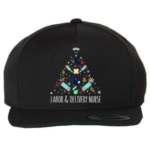 Labor And Delivery Nurse Christmas Rn Christmas Tree Cool Gift Wool Snapback Cap