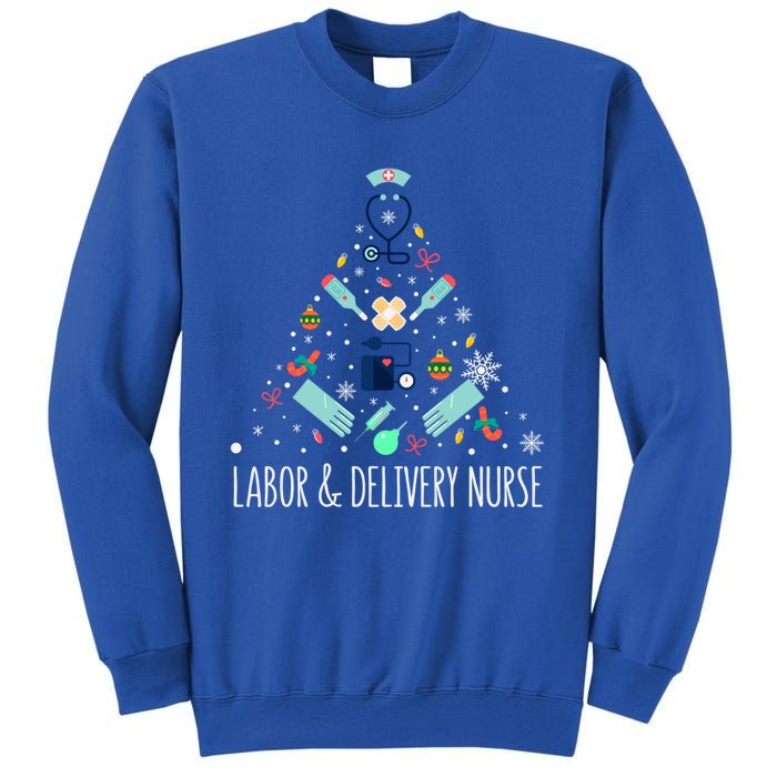 Labor And Delivery Nurse Christmas Rn Christmas Tree Cool Gift Sweatshirt