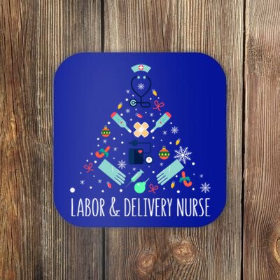 Labor And Delivery Nurse Christmas Rn Christmas Tree Cool Gift Coaster