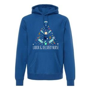 Labor And Delivery Nurse Christmas Rn Christmas Tree Cool Gift Premium Hoodie