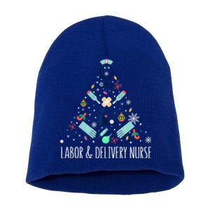 Labor And Delivery Nurse Christmas Rn Christmas Tree Cool Gift Short Acrylic Beanie