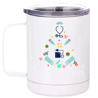 Labor And Delivery Nurse Christmas Rn Christmas Tree Cool Gift 12 oz Stainless Steel Tumbler Cup