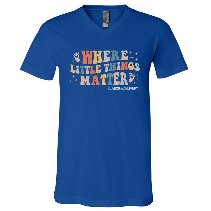 Labor And Delivery Nurse L And D Where Little Things Matter Gift V-Neck T-Shirt