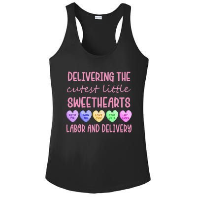 Labor and Delivery Nurse Valentine's Day, L&D nurse Ladies PosiCharge Competitor Racerback Tank